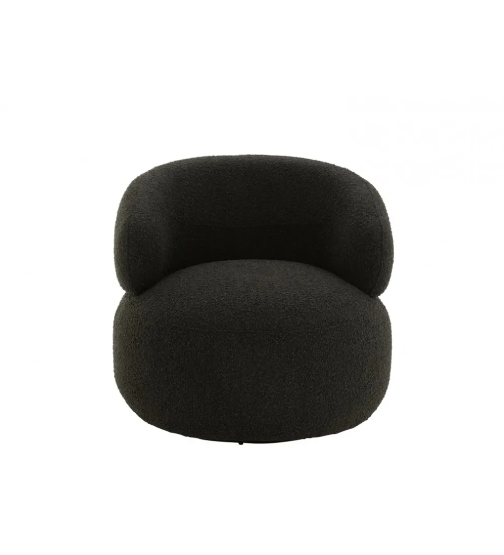 Fotel obrotowy Swivel II Bouclé 82 cm czarny