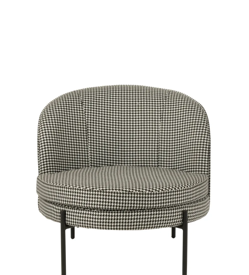 Fotel PIED DE POULE 70 cm czarnobiały