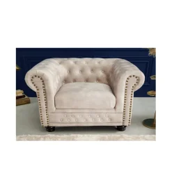 Fotel ROCHESTER Chesterfield 105 cm beżowy