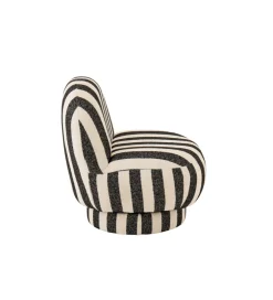Fotel STRIPED 76 cm czarnobiały