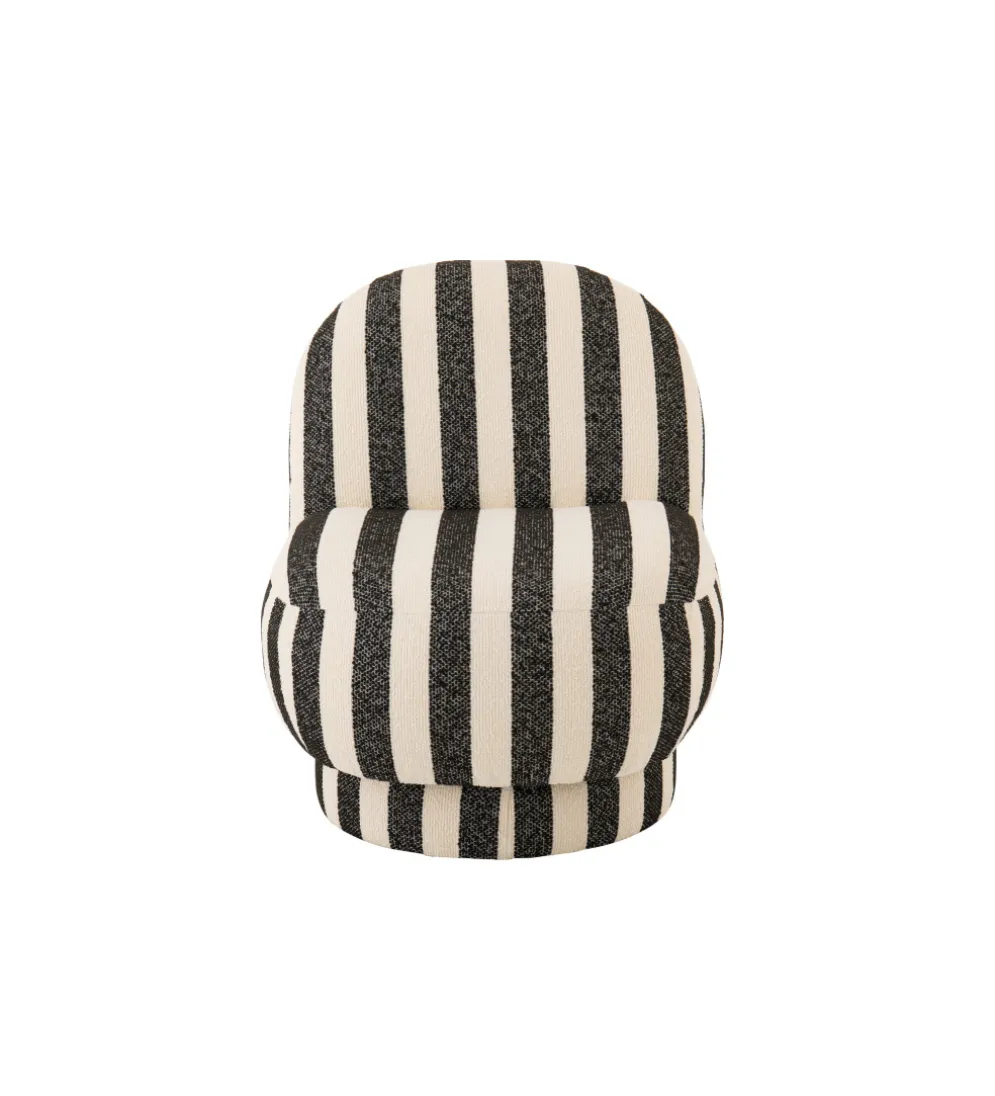 Fotel STRIPED 76 cm czarnobiały