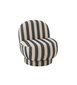 Fotel STRIPED 76 cm niebiesko biały