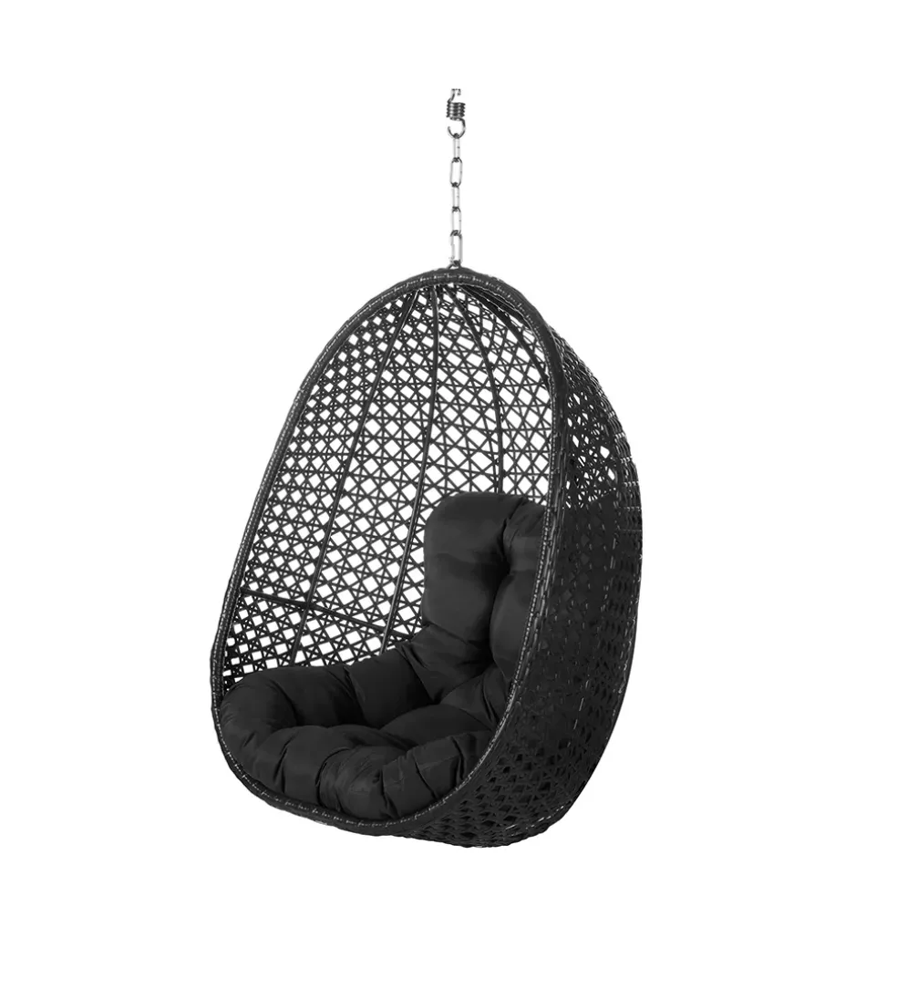 Fotel wiszący DIDO 111 cm rattan czarny