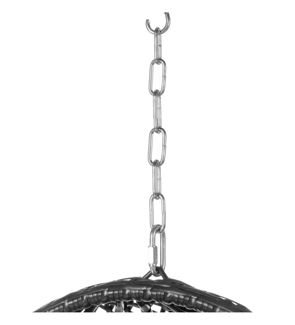 Fotel wiszący DIDO 111 cm rattan czarny