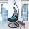 Fotel wiszący POLE DIDO 192 cm rattan czarny