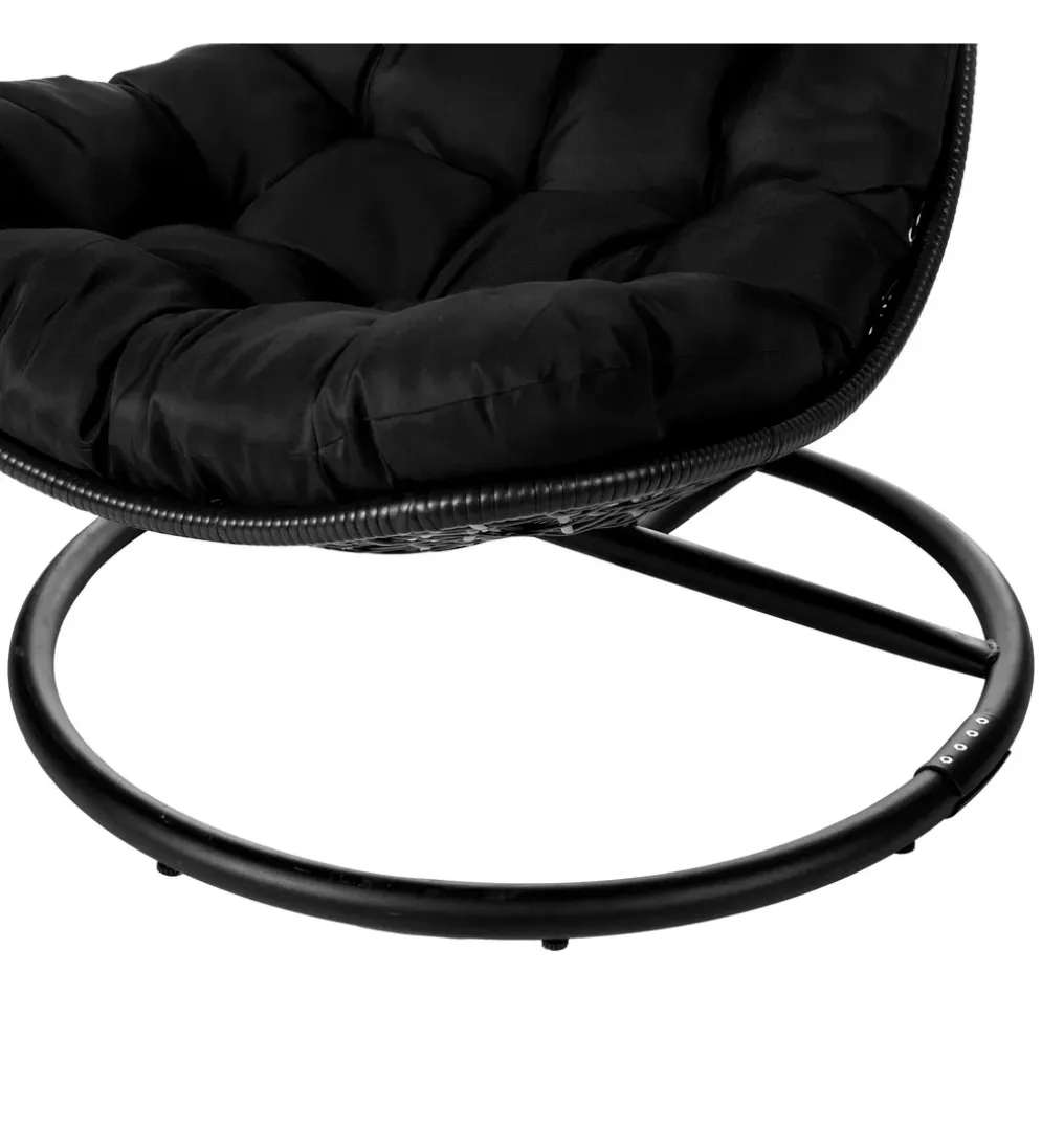 Fotel wiszący POLE DIDO 192 cm rattan czarny
