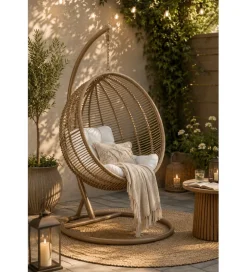 Fotel wiszący SUMMER SOBRE LA TIERRA 1 metalowy naturalny
