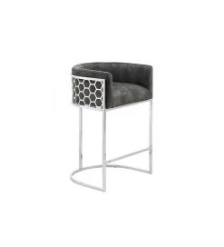 Hoker ELEGANCE welwet szary srebrne nogi