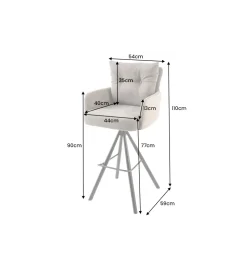 Hoker obrotowy BIG GEORGE welwet taupe