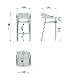 Hoker ogrodowy NIVA 112 cm naturalny biały