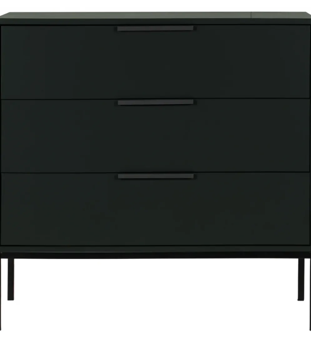 Komoda ADAM 94 cm drewno sosny czarna
