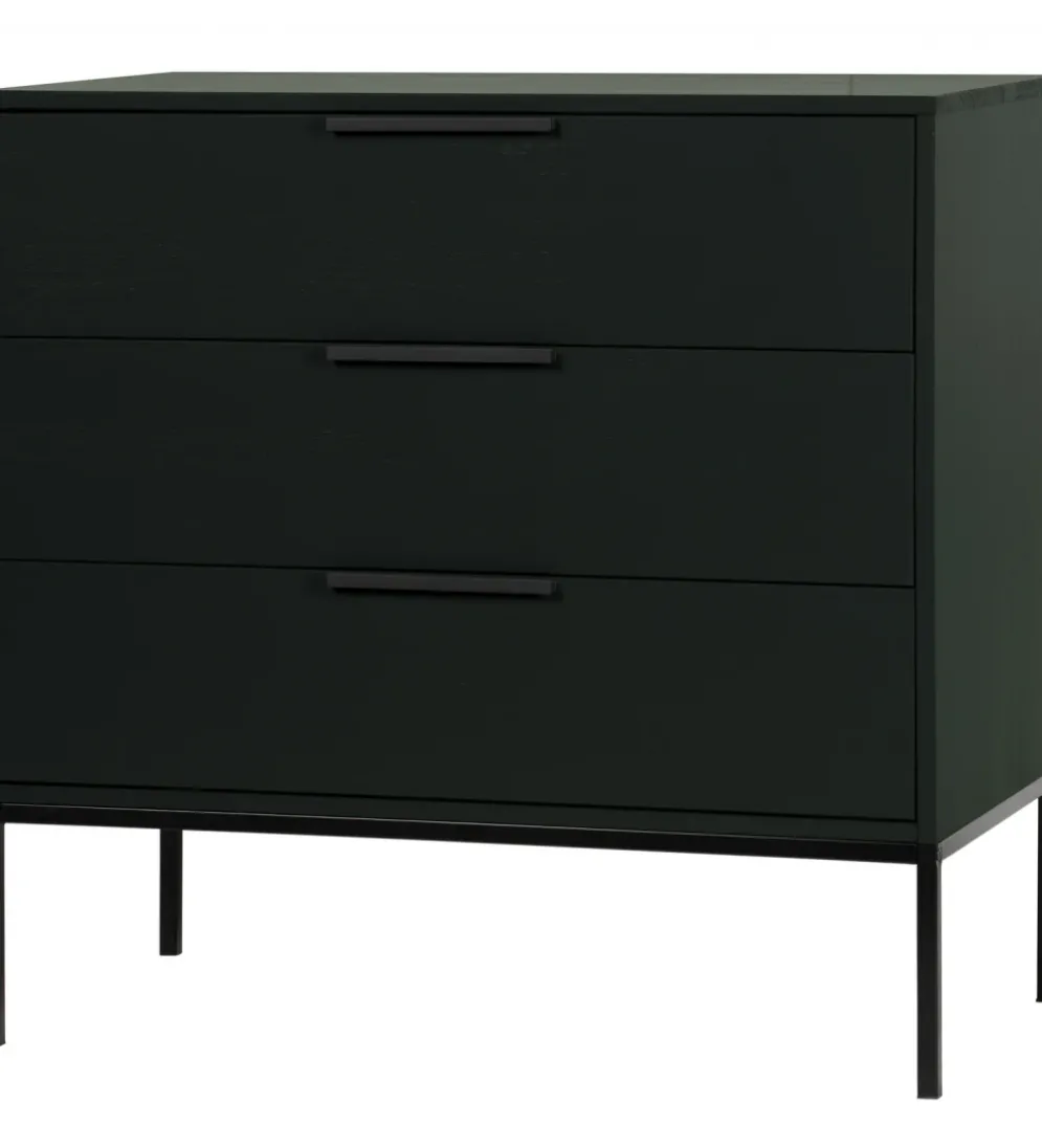 Komoda ADAM 94 cm drewno sosny czarna
