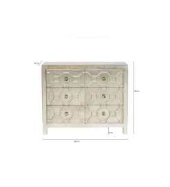 Komoda ALHAMBRA 107 cm srebrna