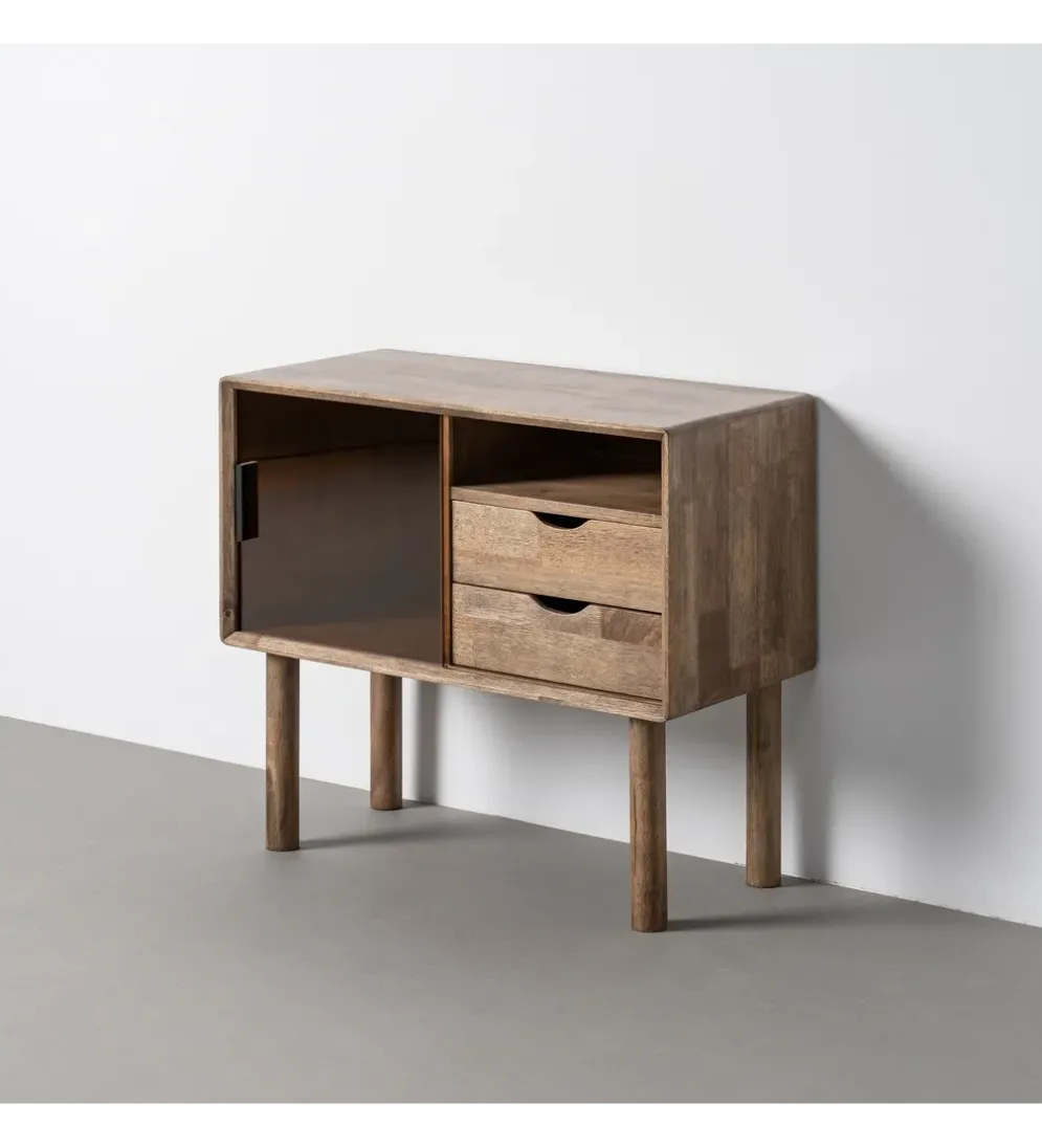 Komoda AMY 80 cm drewno kauczuk