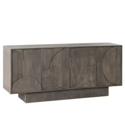 Komoda ART DECO 170 cm drewno mango szary