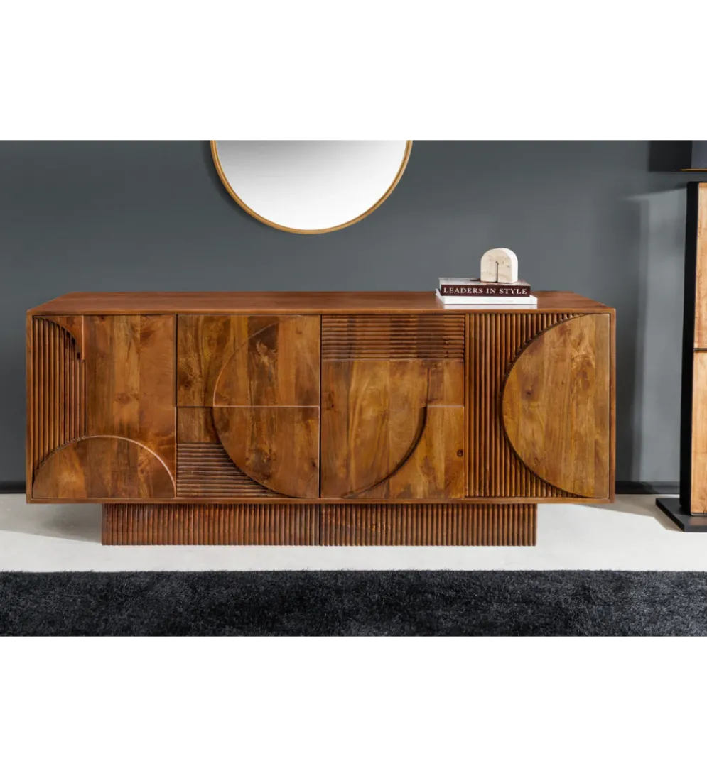 Komoda ART DECO 170 cm drewno mango brązowa