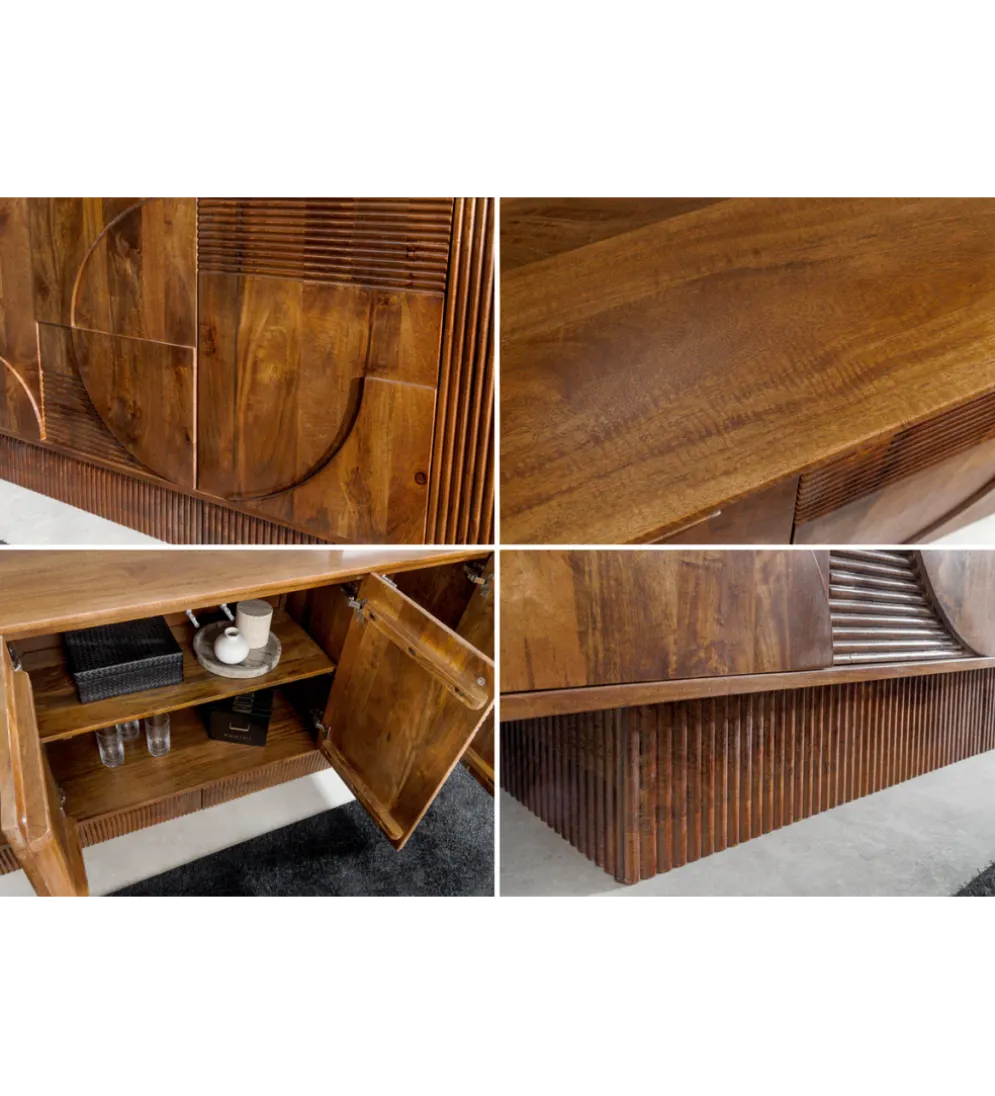 Komoda ART DECO 170 cm drewno mango brązowa