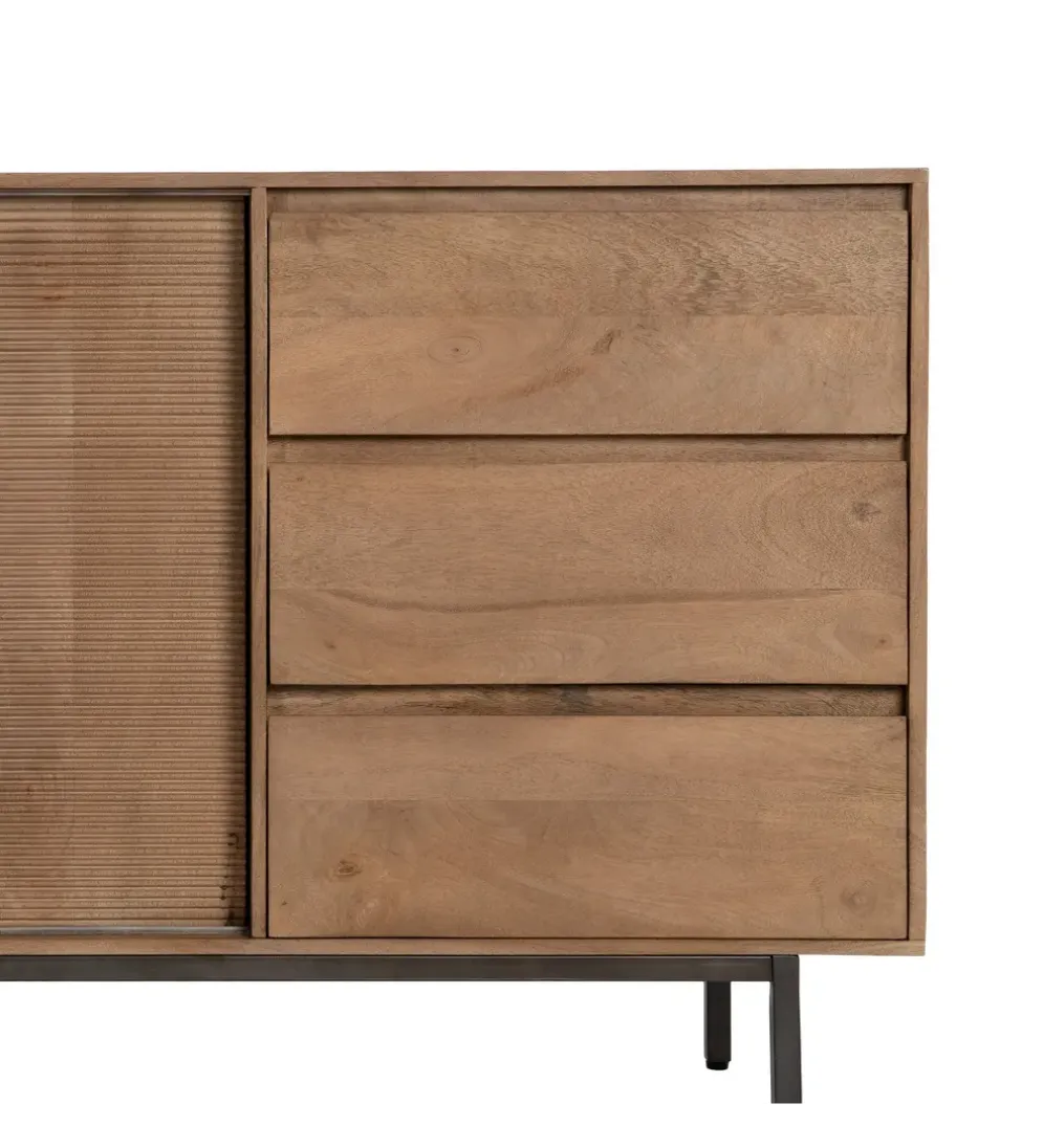 Komoda BUTEL 180 cm drewno mango naturalna