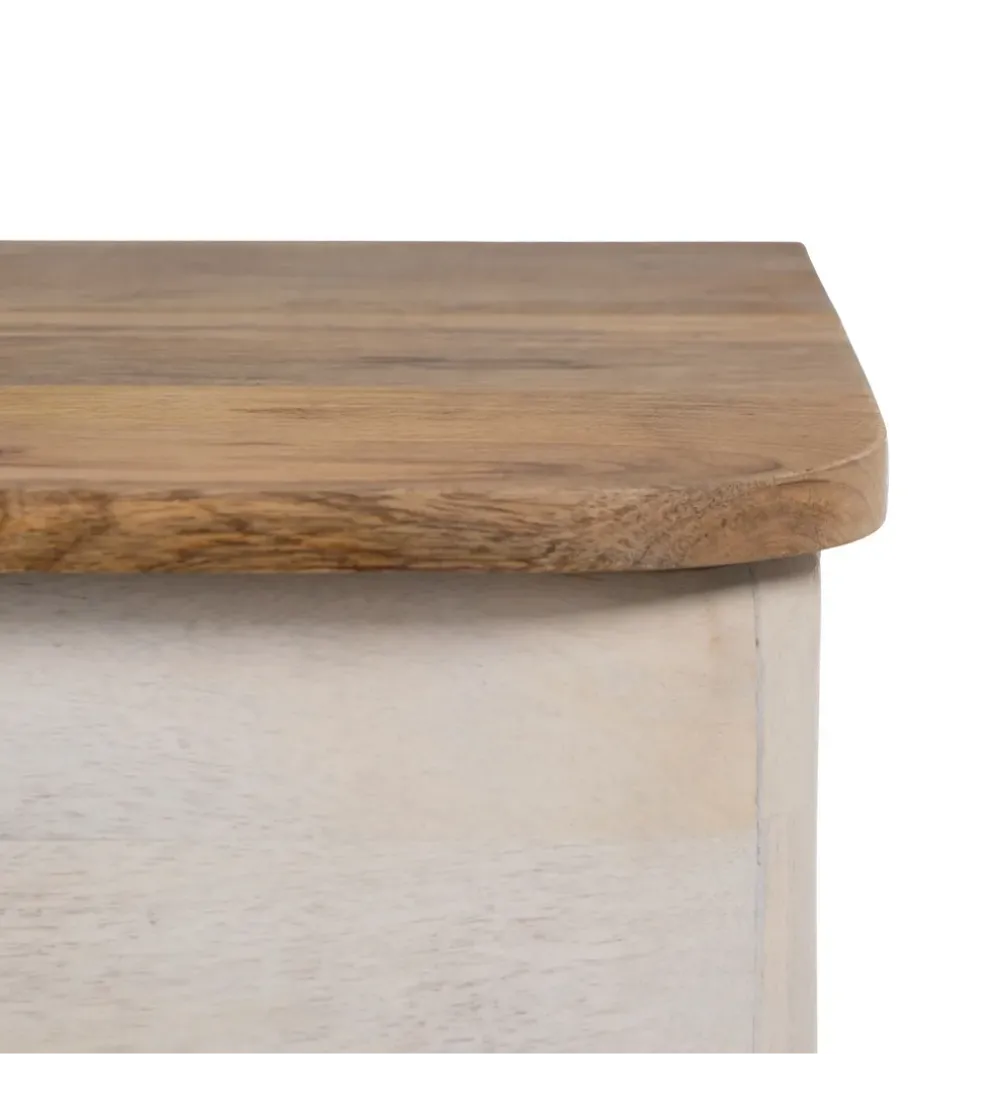 Komoda COSTARIC 83 cm drewno mango bielona