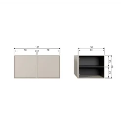 Komoda DAILY 50 x 100 cm drewno sosny szare