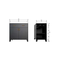 Komoda DIAN 94 cm czarna