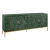 Komoda 3D PEACOCK 175 cm drewno mango ciemnozielona