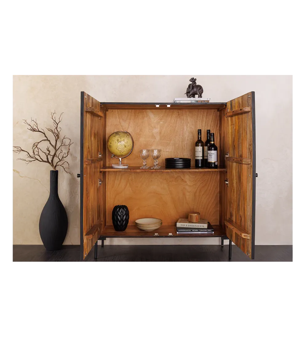 Komoda 3D TRIBAL 120 cm drewno mango ciemny brąz