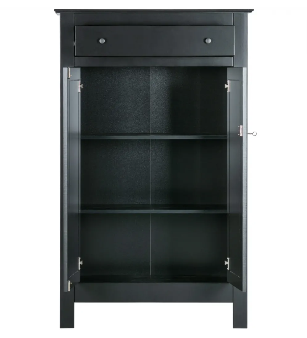 Komoda EVA 150 cm drewno sosna czarna