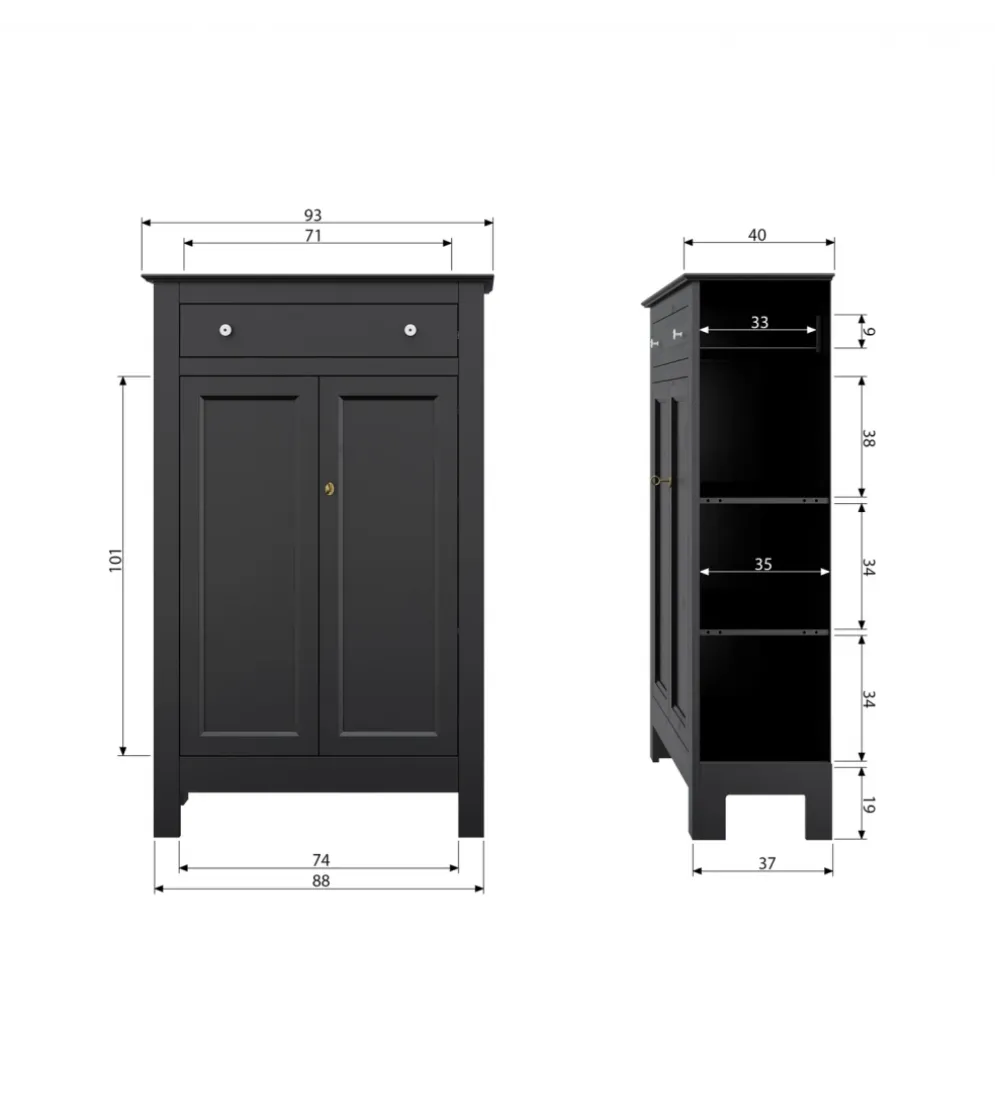 Komoda EVA 150 cm drewno sosna czarna