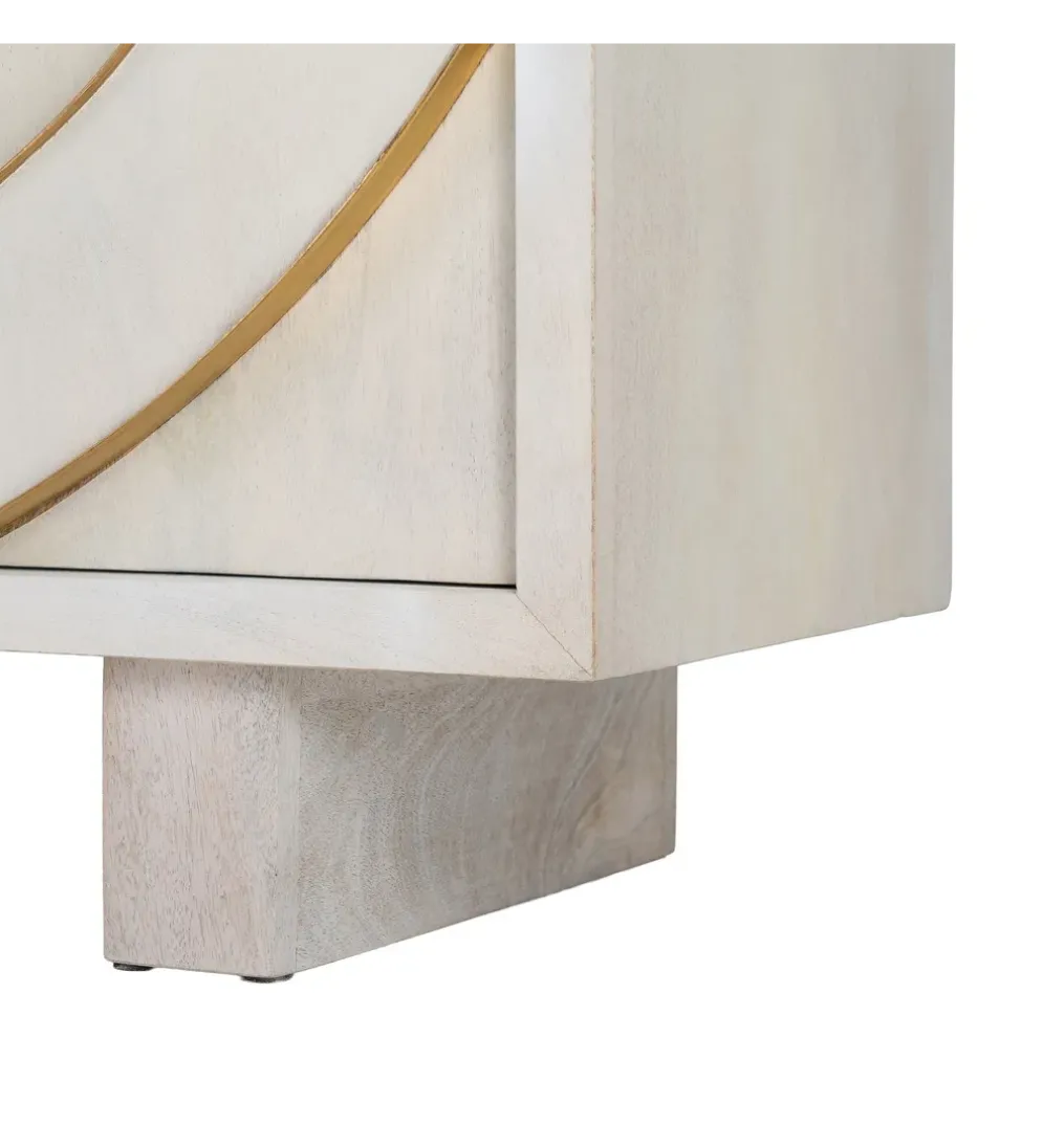 Komoda GEMANAT 113 cm drewno mango biała