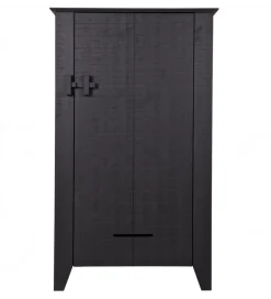 Komoda GIJS 142 cm drewno sosna czarna