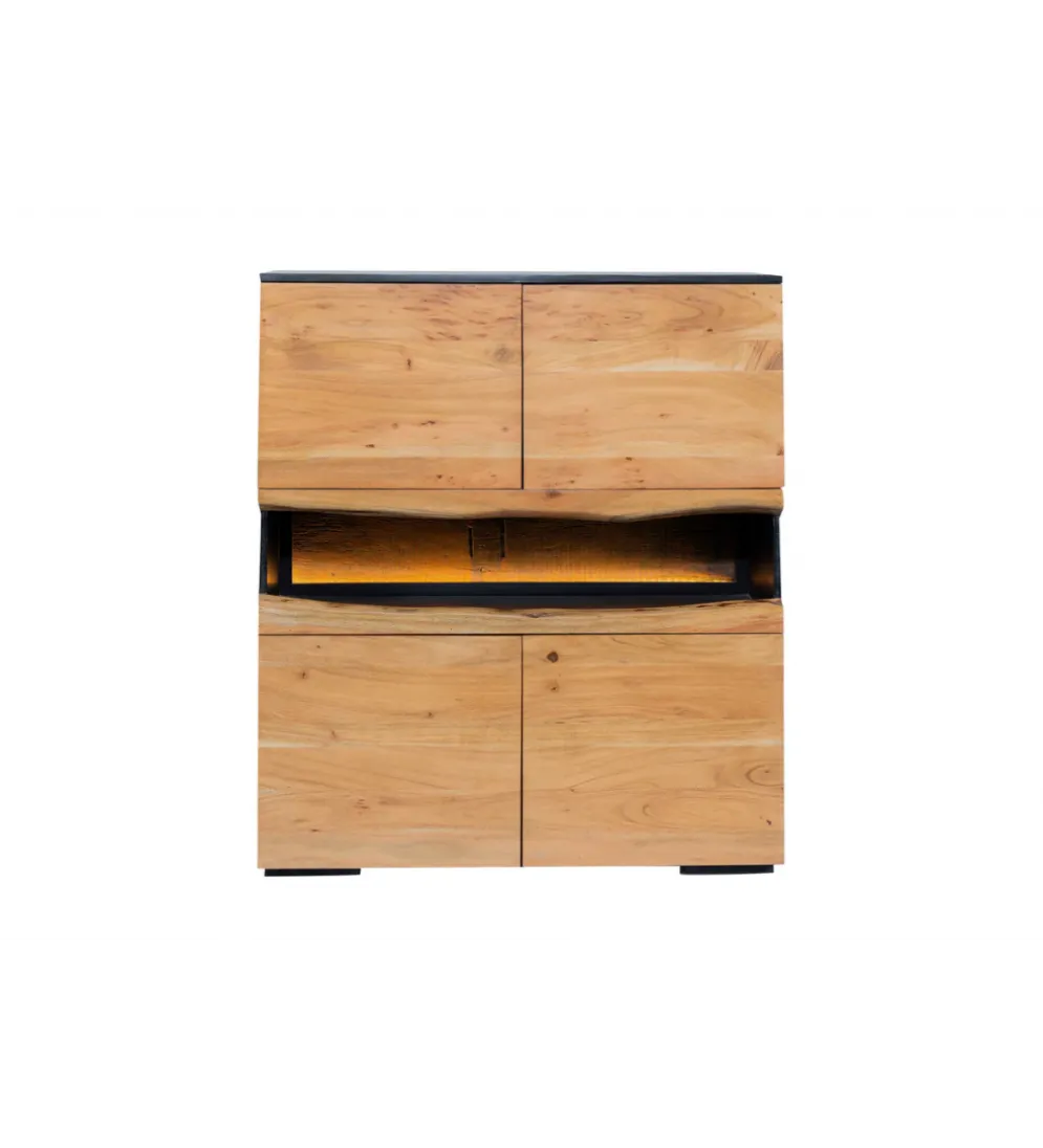 Komoda GRAND ACACIA 120 cm drewno akcja LED