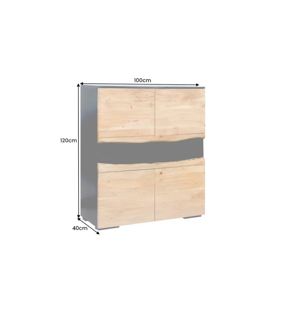Komoda GRAND ACACIA 120 cm drewno akcja LED