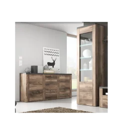 Komoda LARONA 176 Cm O Wybarwieniu Satin Nussbaum z kolorem Touchwood