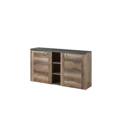 Komoda LARONA 155 Cm O Wybarwieniu Satin Nussbaum Z Kolorem Touchwood