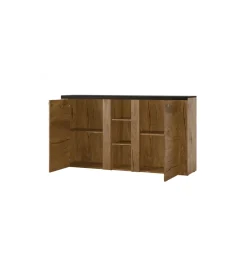 Komoda LARONA 155 Cm O Wybarwieniu Satin Nussbaum Z Kolorem Touchwood