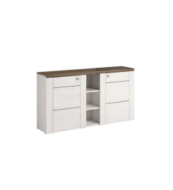 Komoda LARONA 155 cm o wybarwieniu Sonoma Trufel z kolorem Sibiu Larche