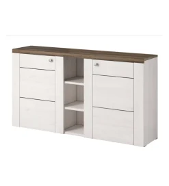 Komoda LARONA 155 cm o wybarwieniu Sonoma Trufel z kolorem Sibiu Larche