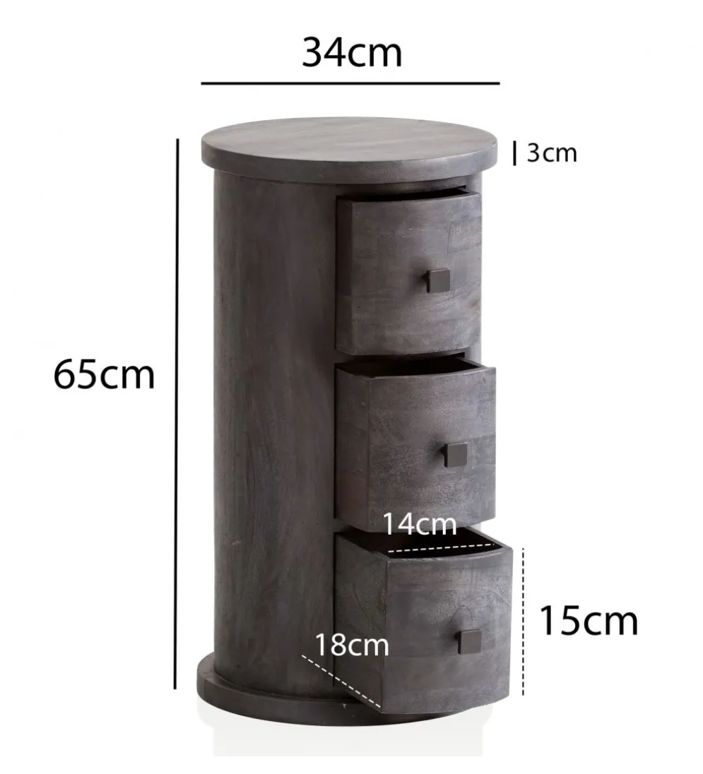 Komoda MIGA 34 cm drewno mango czarna