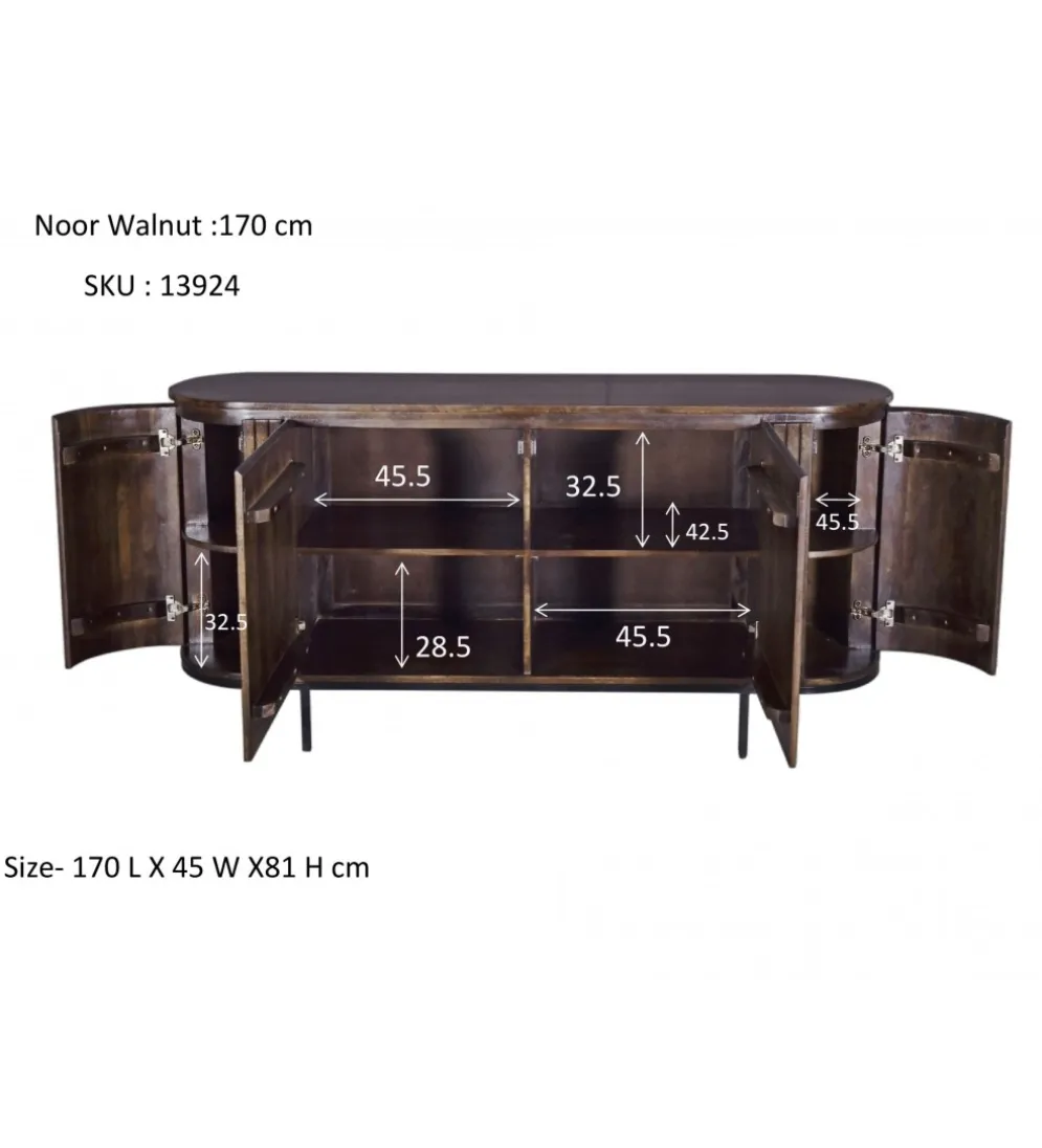 Komoda NOORK 170 cm w kolorze orzechowym