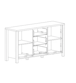 Komoda OLIN WM 147 cm w optyce świerku Appenzeller