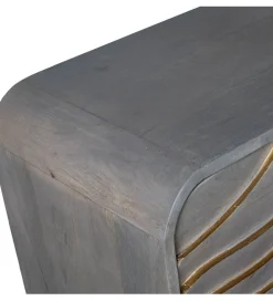 Komoda QUTINESKA 110 cm drewno mango szara