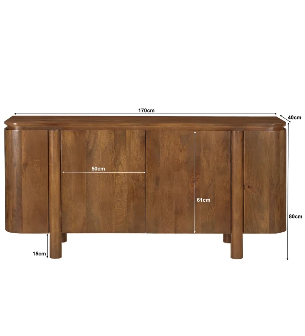 Komoda SALANO 170 cm drewno mango naturalna