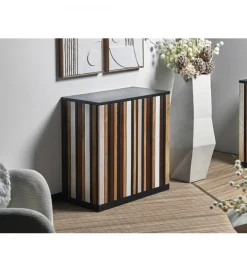 Komoda SZPAT 80 cm drewno akacja wielokolorowa