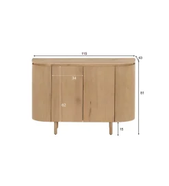 Komoda Tobago 115 cm naturalny