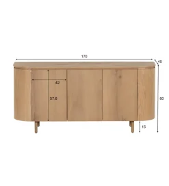 Komoda Tobago 170 cm naturalny