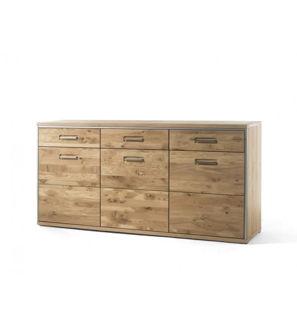 Komoda VALENCIA 94 cm Antracytowo Naturalna