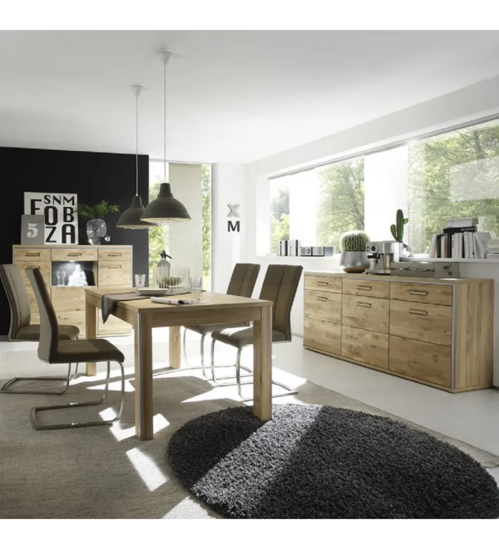 Komoda VALENCIA 94 cm Antracytowo Naturalna