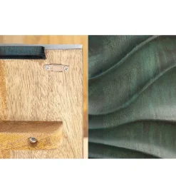 Komoda VELA 160 cm drewno mango turkusowa Ciemna