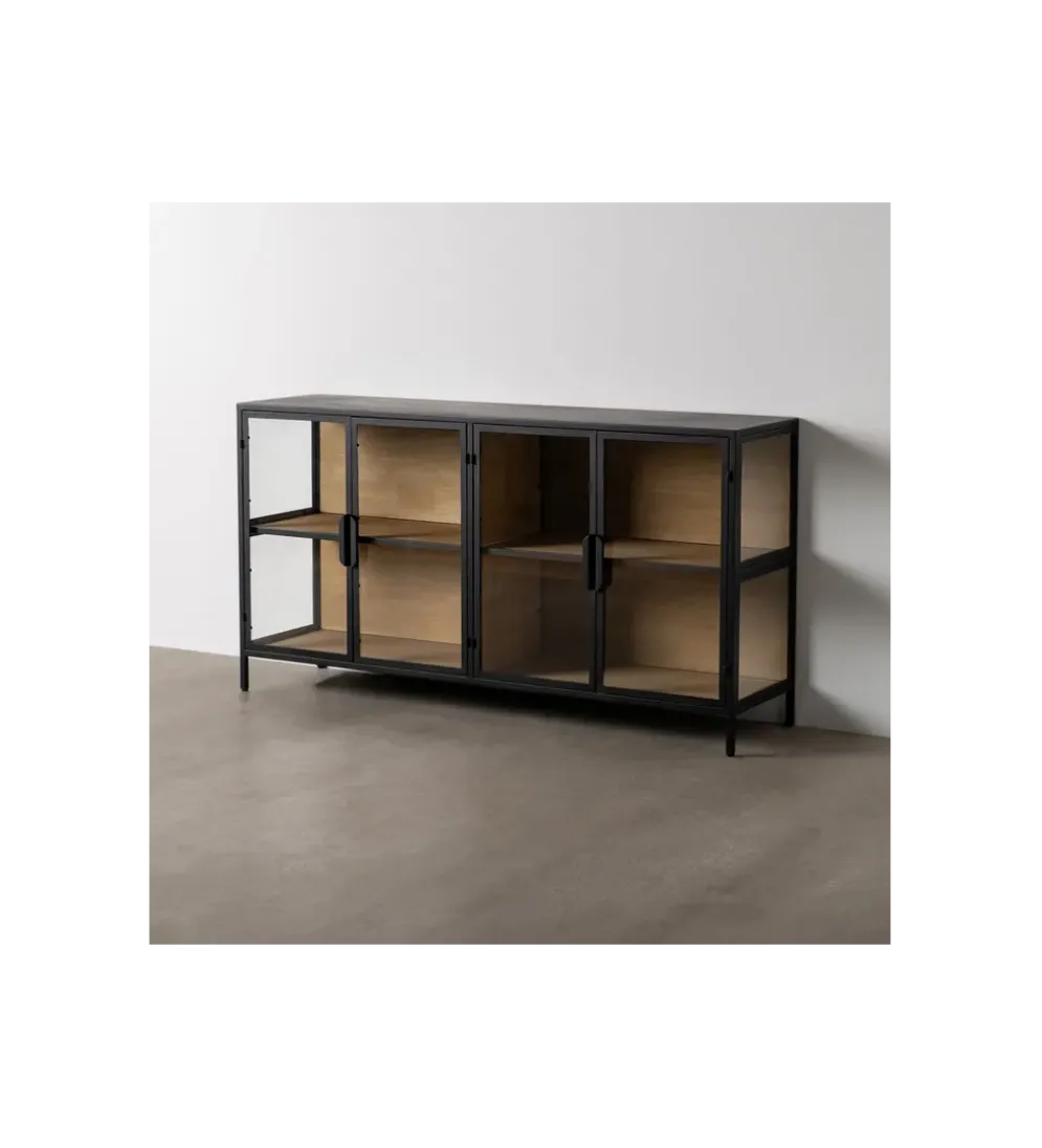 Komoda Witryna NEGRO 150 cm czarna